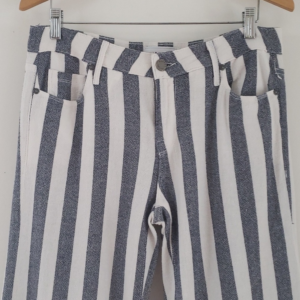 Parker Smith Sailor Mid-Rise Striped Denim Palazzo Flare Nautical Pants … - Picture 4 of 16